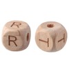 diyhub 112 Pcs Letter Wooden Cube Alphabet Beads,Large Hole Wood