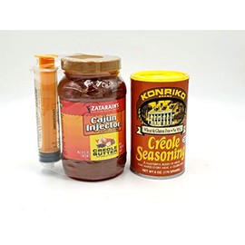 Cajun Injector Turkey Frying Spice Kit Creole Butter with Injector and Konriko Creole Seasoning