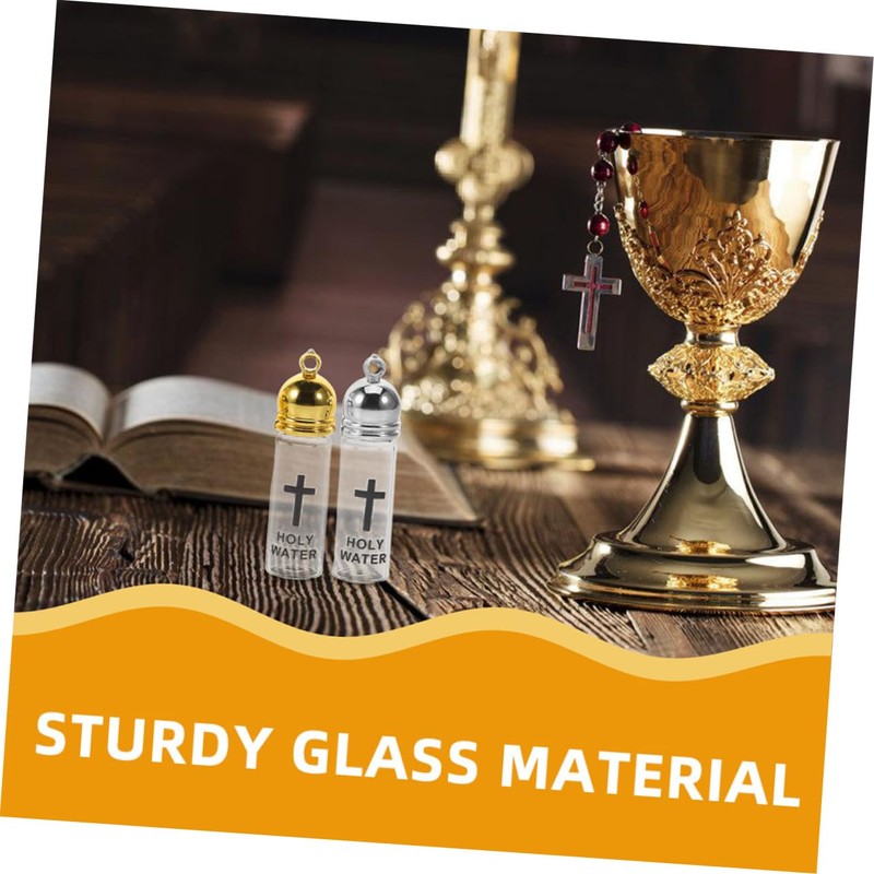 NOLITOY 2PCS Holy Water Bottles Baptism Containers with Cross Design