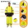 DPSAFETY Hi Vis Safety rain Jacket，Reflective Class 3 Rain coat