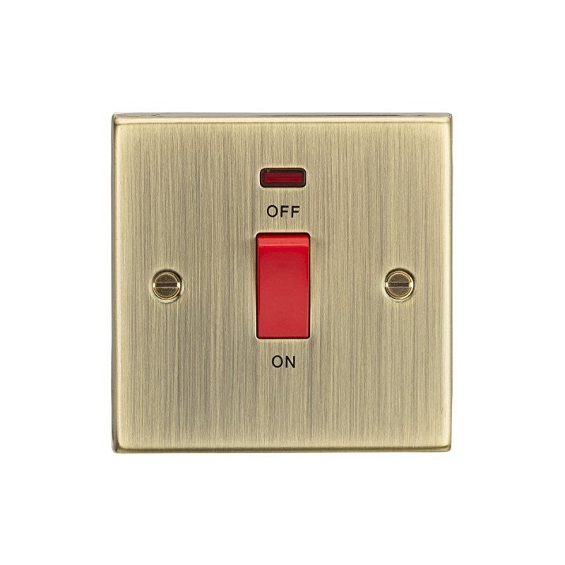 Knightsbridge 45A DP Switch with Neon (single size) - Square