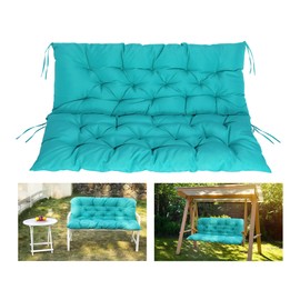 COSNUOSA Swing Replacement Cushions Waterproof Porch Swing Cushions 2-3 Seater Outdoor Swing Cushions for Outdoor Furniture Ocean Blue 60x40 Inches
