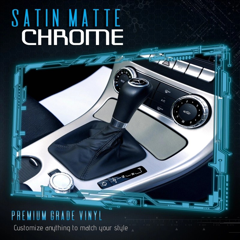 Solutions 60"x72" In Silver Satin Matte Chrome Metallic Vinyl Wrap