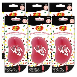 Jelly Belly Car Air Freshener, 3D Gel, 30 Day Long Lasting Fragrance, Pink Hanging Novelty Car Scent Accessory - Strawberry Daiquiri 6 Pack