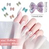 JRYXDS 60 Stück 3D Regenbogen-Schleifen Nageldesign - Resin Strass Accessoires