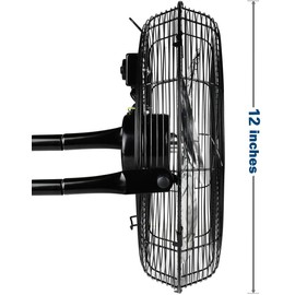 Simple Deluxe 12 Inch 3-Speed High Velocity Metal Industrial Floor Fans Oscillating for Home