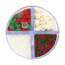 Mystic Sprinkles Christmas/Holiday 4 Cell Sprinkle Assortments (Petite, O Christmas Tree Sprinkle Assortment)