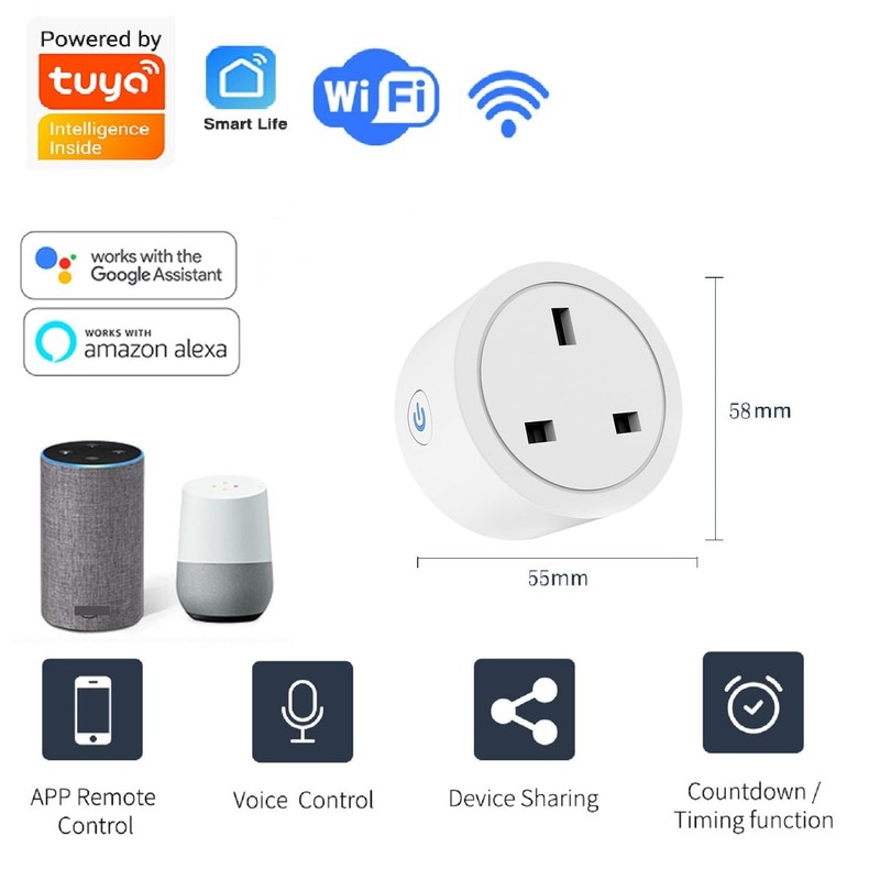 UseeLink Smart Plug,WiFi Outlet Works with Alexa,Google,Home,IFTTT,SmartThings,Wireless Smart Socket, Smart