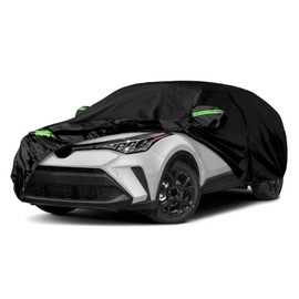 Waterproof Car Cover Compatible with Toyota C-HR 2018-2025, Black 210T Inside Cotton Cover with Door Zippers for Snow Rain Dust Outdoor Protection