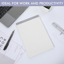 Tyqour 70 Sheets Graph Paper Pad 10.28" X 6.89", Grid Paper, Large Graph Paper, Pads Of Paper, Grid Notepad, Easy Tear, Grid Paper For School, Office, Laboratory