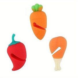 3Pcs Food Shape Silicone Pot Lid Holder, Steam Release Stopper, Kitchen Gadget for Various Pots