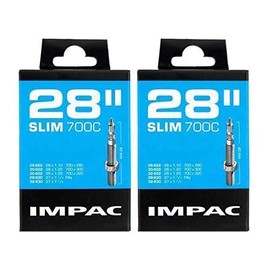 Impac 2pk Cycle Tubes 28" SLIM Presta Valve - 28x1.10, 28x1.20, 28x1.25, 27x1 1/4, 700x28c, 700x30c, 700x32c, 28-622, 30-622, 32-622, 28-630, 32-630, 700c
