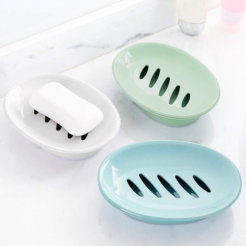 2-Pack Soap Dish with Drain Soap Holder Easy Cleaning Soap
