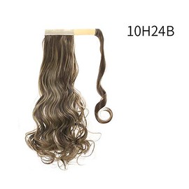 Coleta Postiza Ondulada SARLA 22" Cola de Caballo Resistente al Calor (RUBIO MEDIO DORADO CON RAYOS RUBIO CLARO 10H24B)