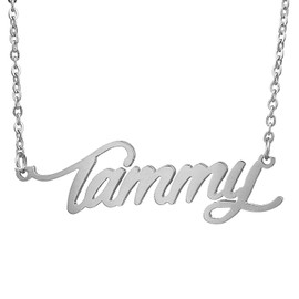 HUAN XUN Stainless Steel Tiny Name Necklace, Tammy