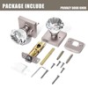 HIEMEY Privacy Glass Door Knob with Lock, Crystal Glass Door