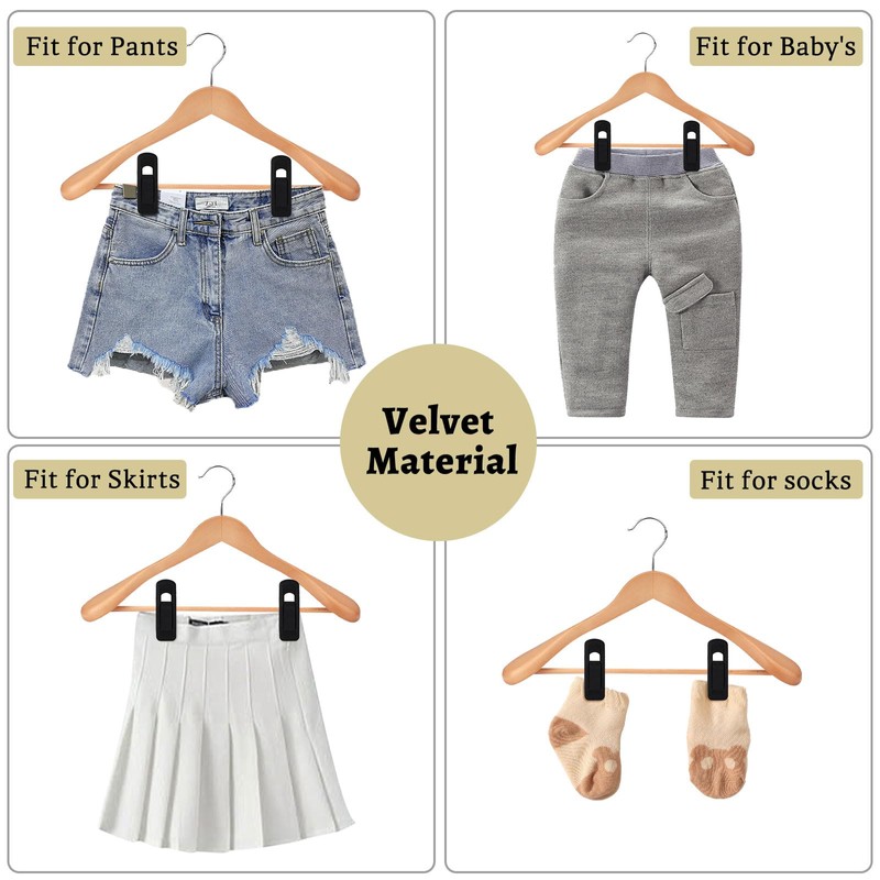 Andiker 20 Pack Velvet Hanger Clips Set, Finger Pants Clips