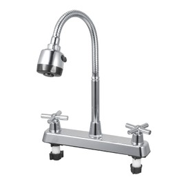 Kitchen Sink Faucet Professional Modern Simple Style Cold Hot Dual Use Basin Mixer Tap for Kitchen Bathroom Sink Cross Handwheel