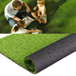 Griclner 35mm Artificial Turf Lawn Fake Grass, 1.38" Pile Height Realistic Synthetic Grass, 6FTX15FT,Drainage Holes Indoor Outdoor Pet Faux Grass Astro Rug Carpet for Garden Backyard Patio Balcony