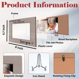 Gsauto Great Grandma Picture Frame, Mother's Day Nana Gifts, Grandparents Day Grandmother Gift from Grandchildren, Wood Photo Frames with Iron Stand fit 4x6 Pictures (A02)