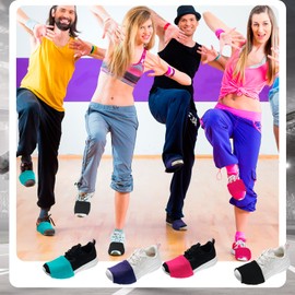 Haysandy 8 Pairs Dance Shoe Covers Over Shoes Socks for Dancer Women(M,Rose, Purple, Blue, Black,Footed Style)