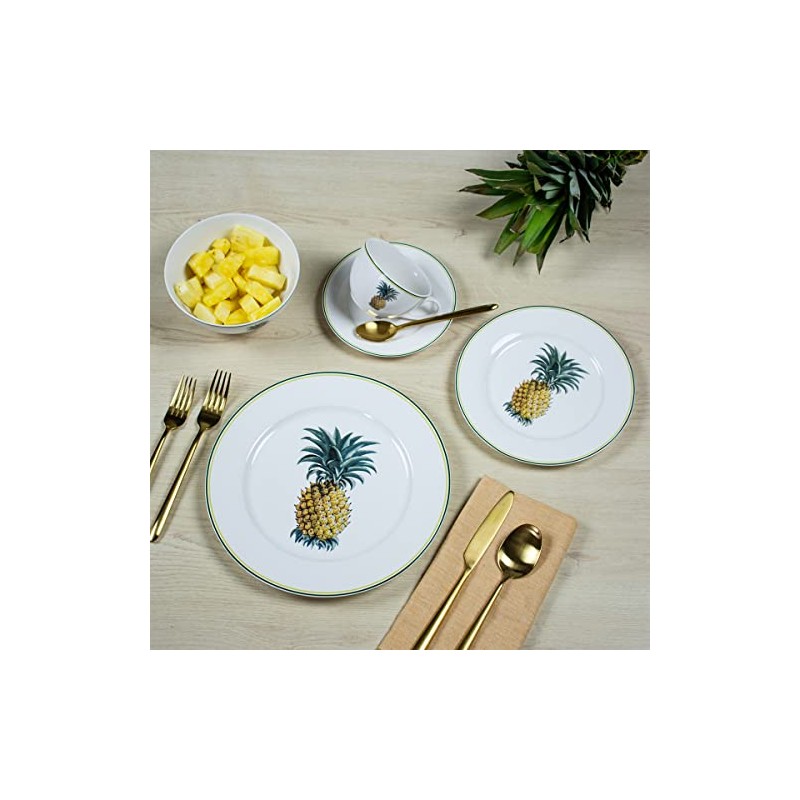 Everything Kitchens 20-Piece Porcelain Dinnerware Set | Pineapple