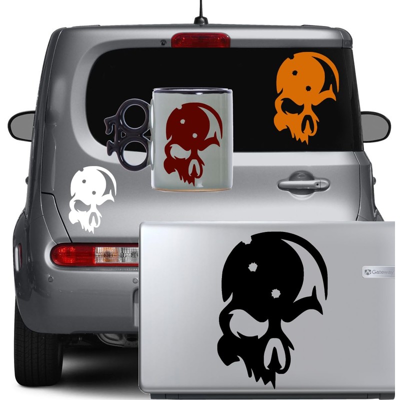 Skull Vinyl Decal Design #1 Self Adhesive Cranium Braincase Brainpan