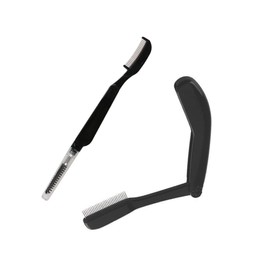 FOMIYES Stainless Steel Eyebrow Brush Comb Set Folding Design Grooming Tools for Women Girls Ladies