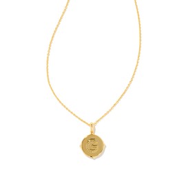 Kendra Scott Letter G 14k Gold-Plated Brass Disc Reversible Pendant Necklace in Iridescent Abalone, Fashion Jewelry for Women