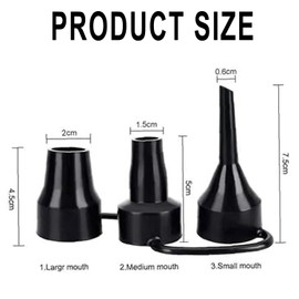 Wzenclave 2 Packs Air Pump Replacement Nozzle 3 Sizes Plastic Inflation Pump Heads, Universal Inflator Adapter Accessories for Air Beds