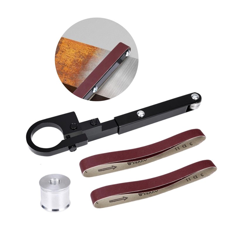 Fenteer Belt Sander Adapter for Angle Grinder Pipe Tube Sanding