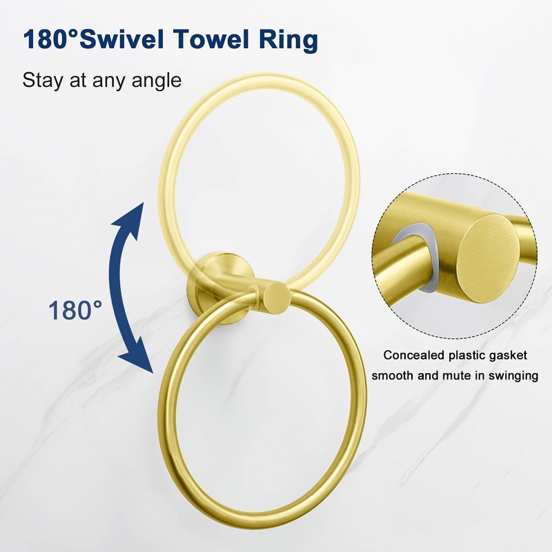 ieron Round Towel Hanger, Multifunctional Hook, Bath Ring Hand Towel