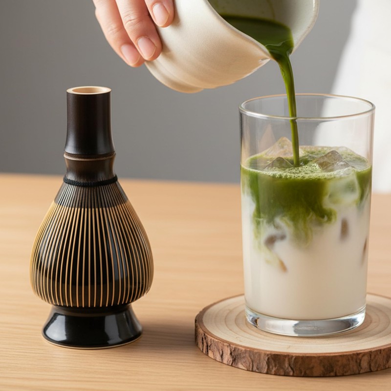 ECOLEMON Large Opening Matcha Whisk Holder for Shin Chasen, Black
