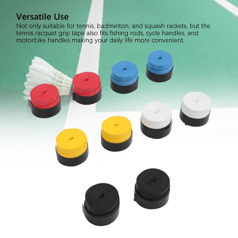 10Pcs Tennis Racket Grip Tape Anti Slip Comfortable Sweat Absorbent