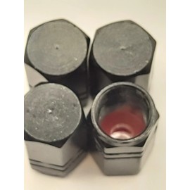 Unbranded 1 Set of 8 BlackTire Valve Stem Caps For Car, Standard Fitting