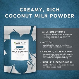 Wildly Conventional Coconut Milk Powder 80 Oz, 5 lb Bag - Natural, Dry, Unsweetened, Naturally Sweet, Powdered Creamer, Extra Creamy Taste | Makes Coconut Milk & Cream by Adding Water, Perfect in Smoothies, Coffee, Baking, & Cooking