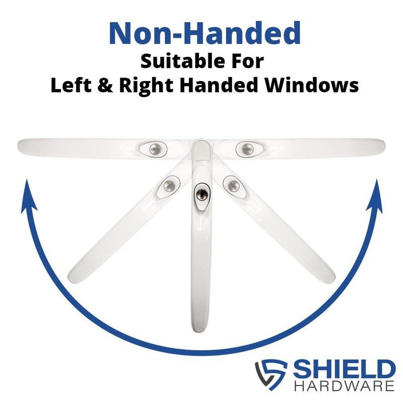 SHIELD HARDWARE Universal uPVC Window Handle Multi Spindle White