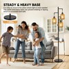 ROTTOGOON Dimmable Boho Floor Lamp - 3 Light Farmhouse Rattan