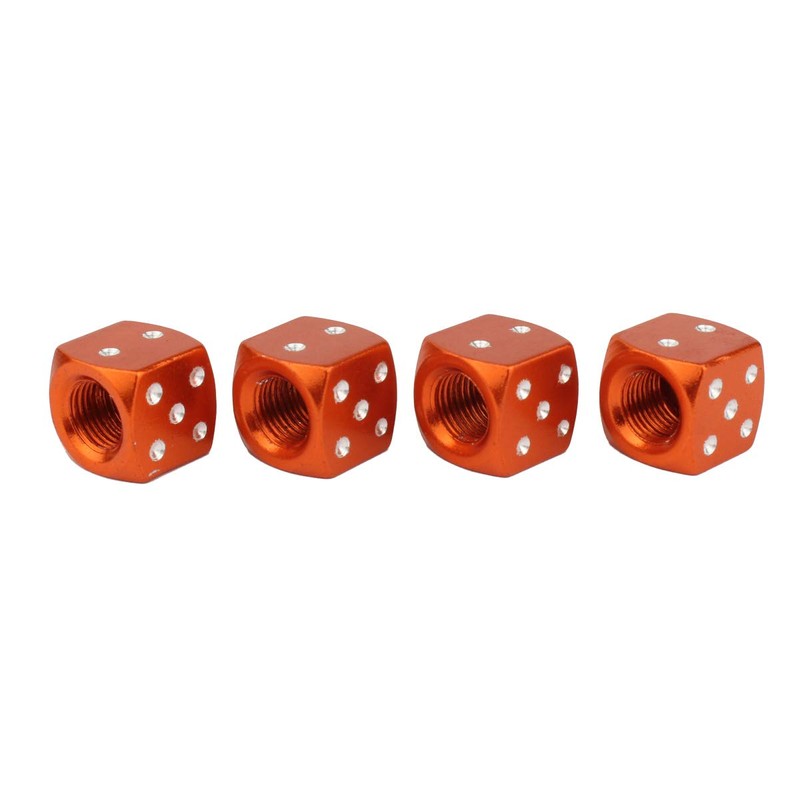 TOMALL Orange Dice Valve Stem Caps for Car Bike Wheel