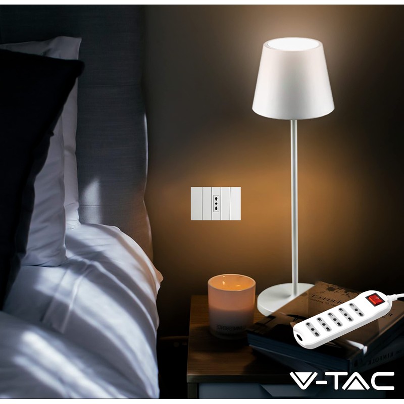 V-TAC Power Strip with Switch and Cable of 1.5 Metres,
