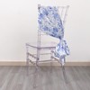 Balsa Circle 5 White Satin Chair Sashes Blue Floral Design