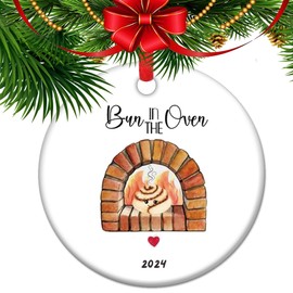 Bun in The Oven Ornament - 2024 Christmas Ornament We are Expecting, Expecting Parent, Mom to Be, Baby Announcement Baby Ornaments