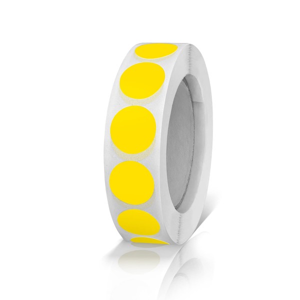 Round Stickers Yellow 13mm Circle Labels with Color Coding Dot