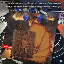 DND Spellcard Holder Cthulhu Embossed Hard Cover Spellbook Deck Case with 54 Blank Cards Tabletop Gaming Accessories for Dungeons and Dragons, RPG, Card Game (Bronze)