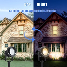 Fulanzaren 20W Dusk to Dawn led Light Spotlights Outdoor, Low Voltage Warm White Outdoor Spot Lights with Transformer Uplights Waterproof IP65 for Tree Yard Patio Gate Flags Garden 4 Pack