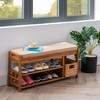 VICTORY RELAX Wooden Shoe Rack with Bench Seat - Natural