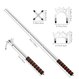 TIHOOK 4 PCS,Billards Cue Stick Bridge,Retractable Billiards Cue, 3 PCS Removable Brass Bridge Head,Pool Cue Accessories,Pool Table Accessories for Pool Table (Gold)