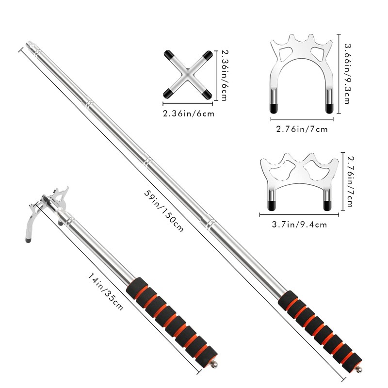 TIHOOK 4 PCS,Billards Cue Stick Bridge,Retractable Billiards Cue, 3 PCS