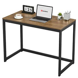 WOHOMO Small Computer Desk 39â Simple Modern Desk with Large Legroom Study Writing Desk for Home Office, Dark Brown