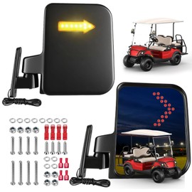 Golf Cart Mirror Universal with Turn Signal Light Golf Cart Side Mirrors Rear view Mirrors for Club Car EZGO Yamaha